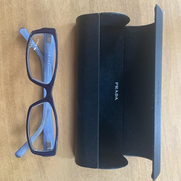 Prada eyeglasses with Prada case. Plum tortoise color - Picture 1 of 5